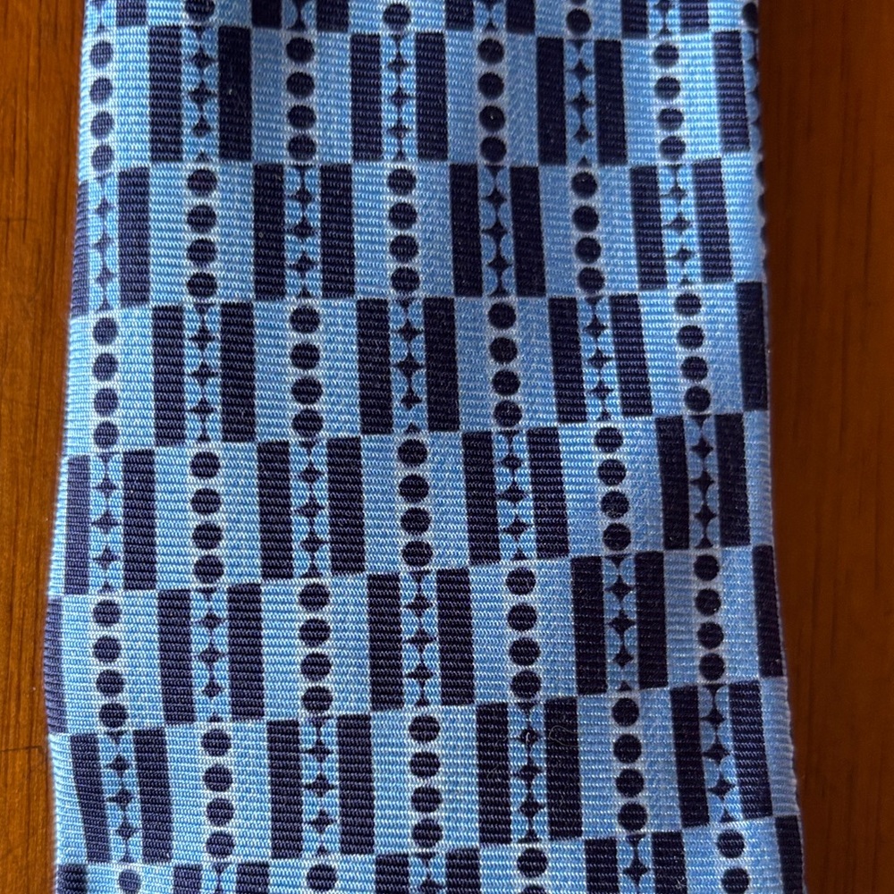 Turnbull & Asser Blue and Black Silk Tie